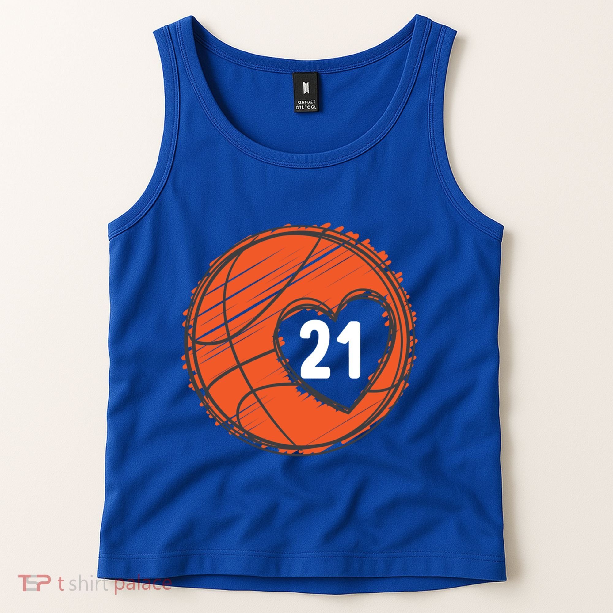 #21 Number 21 Basketball Graphic Saying Ball Bball Cute Gift Tank Top