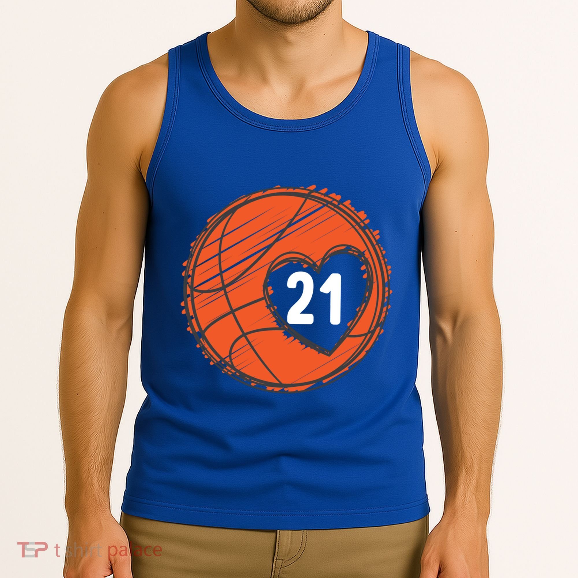 #21 Number 21 Basketball Graphic Saying Ball Bball Cute Gift Tank Top