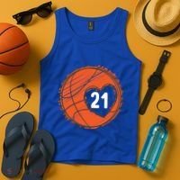 #21 Number 21 Basketball Graphic Saying Ball Bball Cute Gift Tank Top thumb 4