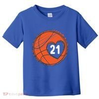 #21 Number 21 Basketball Graphic Saying Ball Bball Cute Gift Toddler T-Shirt thumb 0