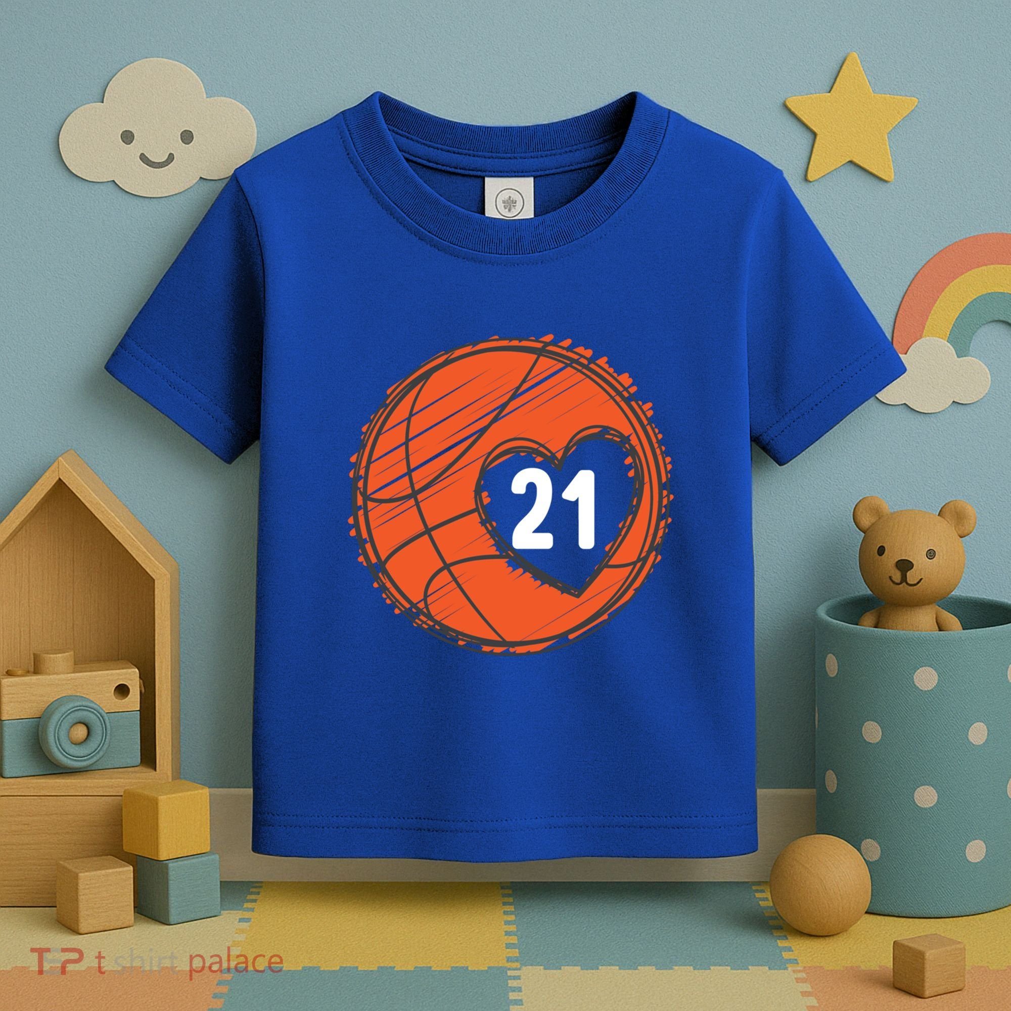 #21 Number 21 Basketball Graphic Saying Ball Bball Cute Gift Toddler T-Shirt