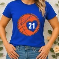 #21 Number 21 Basketball Graphic Saying Ball Bball Cute Gift Women's T-Shirt thumb 2