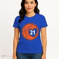 #21 Number 21 Basketball Graphic Saying Ball Bball Cute Gift Women's T-Shirt thumb 4