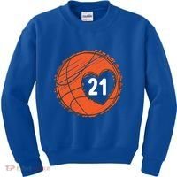 #21 Number 21 Basketball Graphic Saying Ball Bball Cute Gift Kids Sweatshirt thumb 0