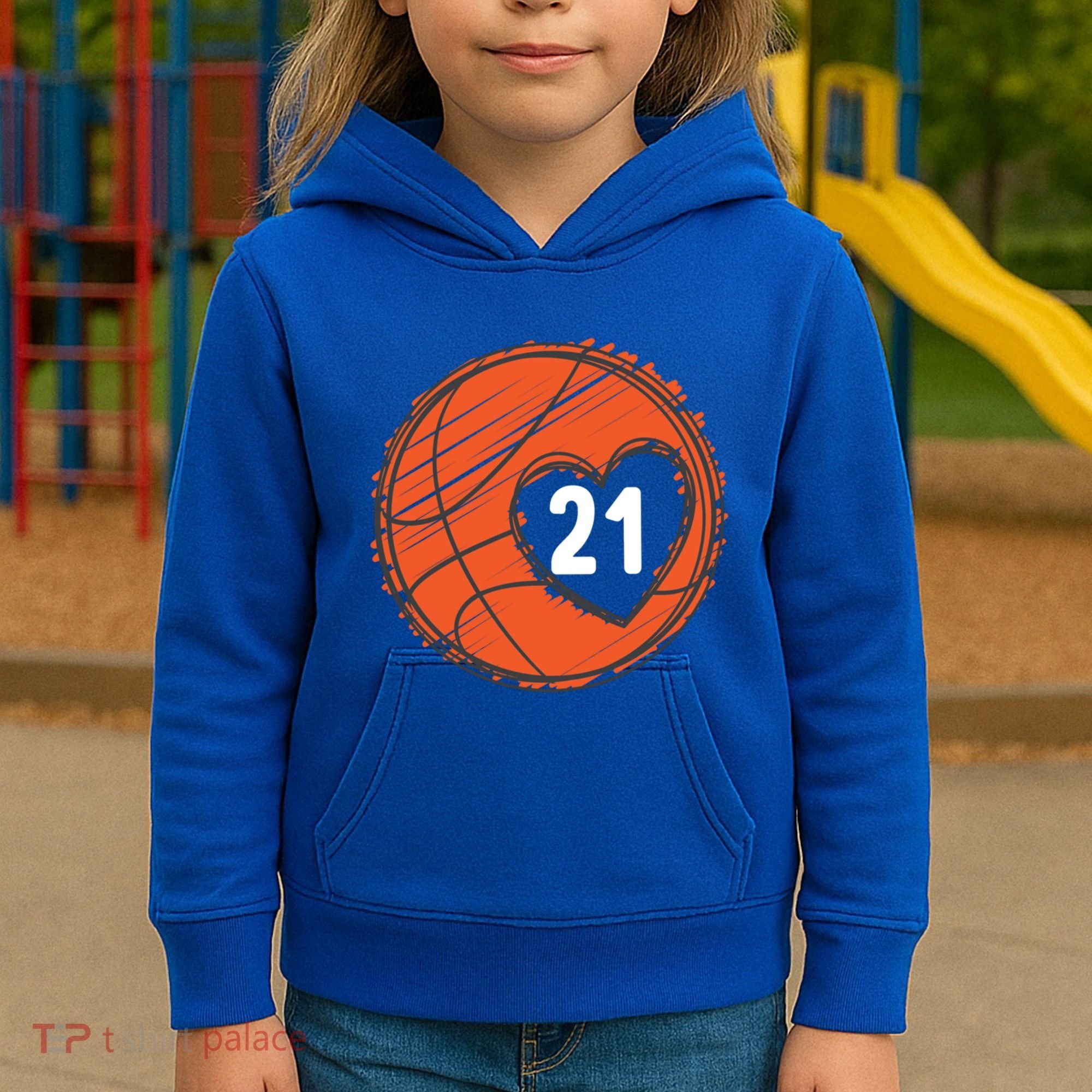 #21 Number 21 Basketball Graphic Saying Ball Bball Cute Gift Kids Hoodie