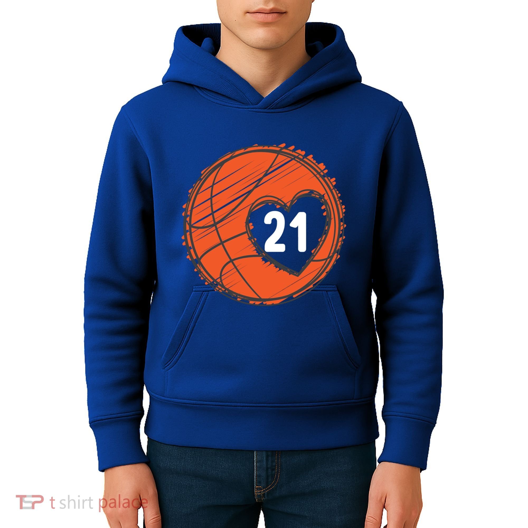 #21 Number 21 Basketball Graphic Saying Ball Bball Cute Gift Kids Hoodie