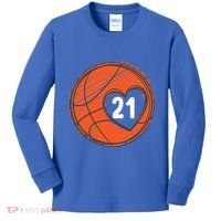 #21 Number 21 Basketball Graphic Saying Ball Bball Cute Gift Kids Long Sleeve Shirt thumb 0