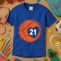 #21 Number 21 Basketball Graphic Saying Ball Bball Cute Gift Kids T-Shirt thumb 3