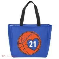 #21 Number 21 Basketball Graphic Saying Ball Bball Cute Gift Tote Bag thumb 0