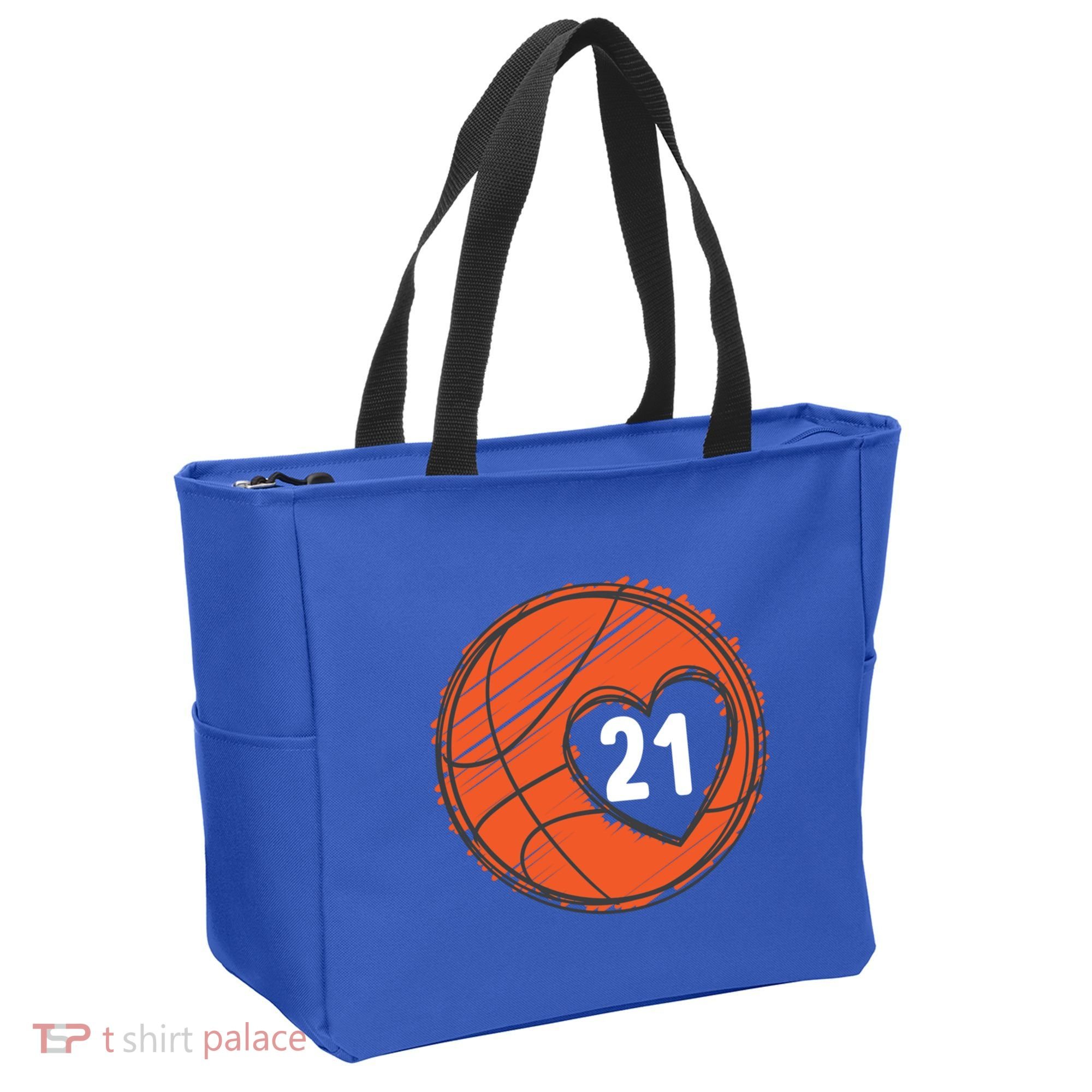 #21 Number 21 Basketball Graphic Saying Ball Bball Cute Gift Tote Bag