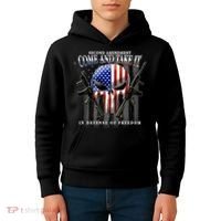 2nd Amendment Come And Take It In Defense Of Freedom Kids Hoodie thumb 4