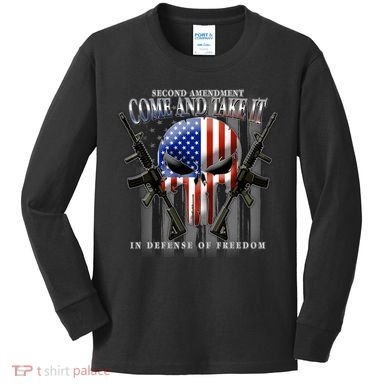 2nd Amendment Come And Take It In Defense Of Freedom Kids Long Sleeve Shirt