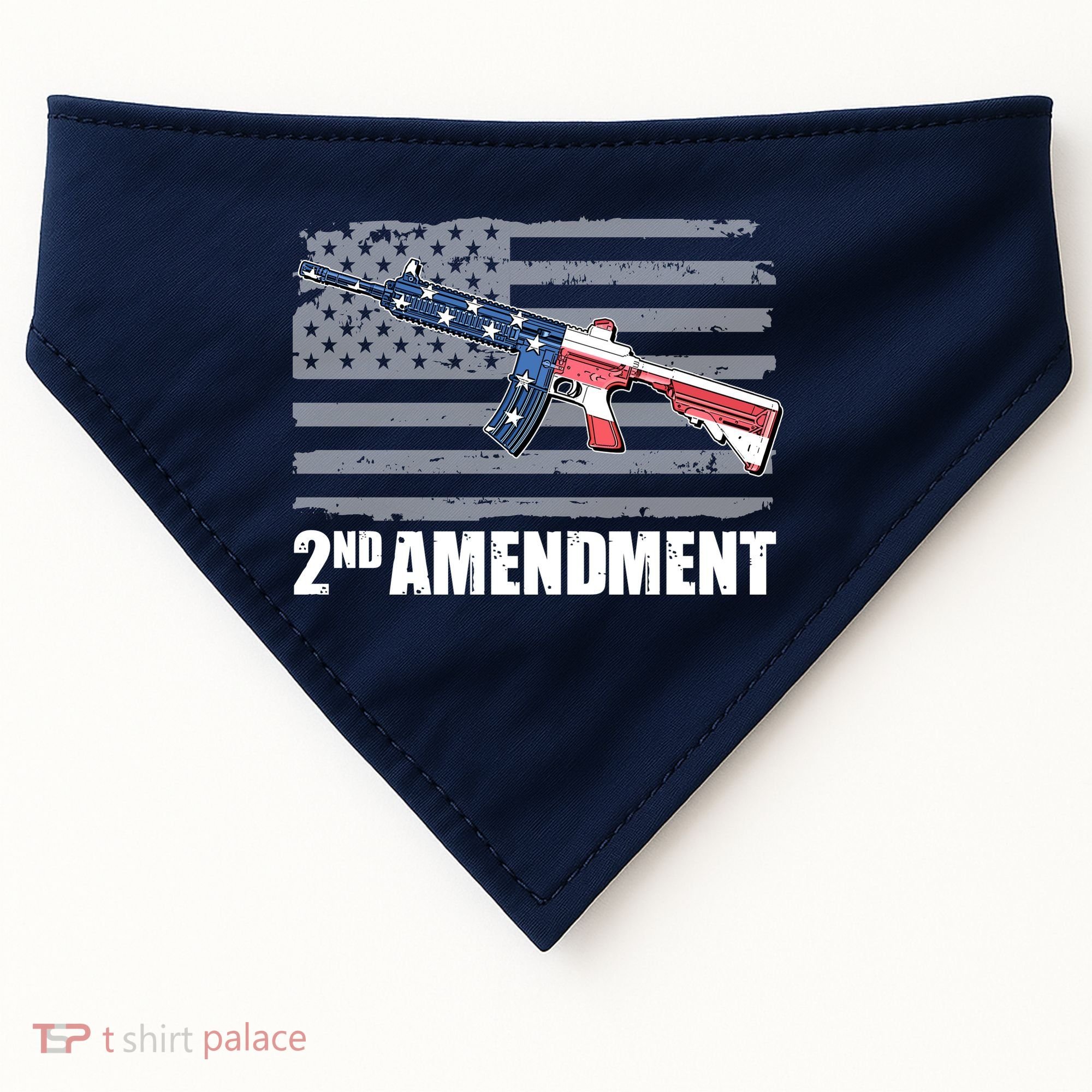 2nd Amendment Distressed American Flag USA-Made Doggie Bandana