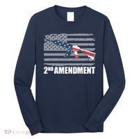 2nd Amendment Distressed American Flag Long Sleeve Shirt thumb 0