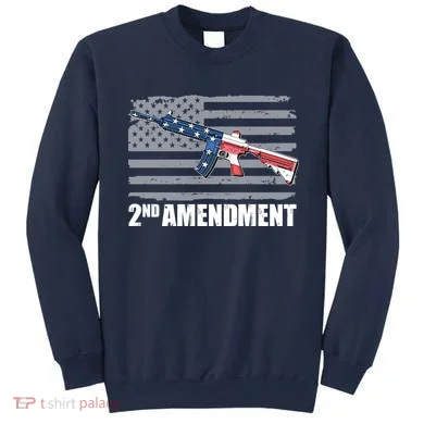 2nd Amendment Distressed American Flag Sweatshirt