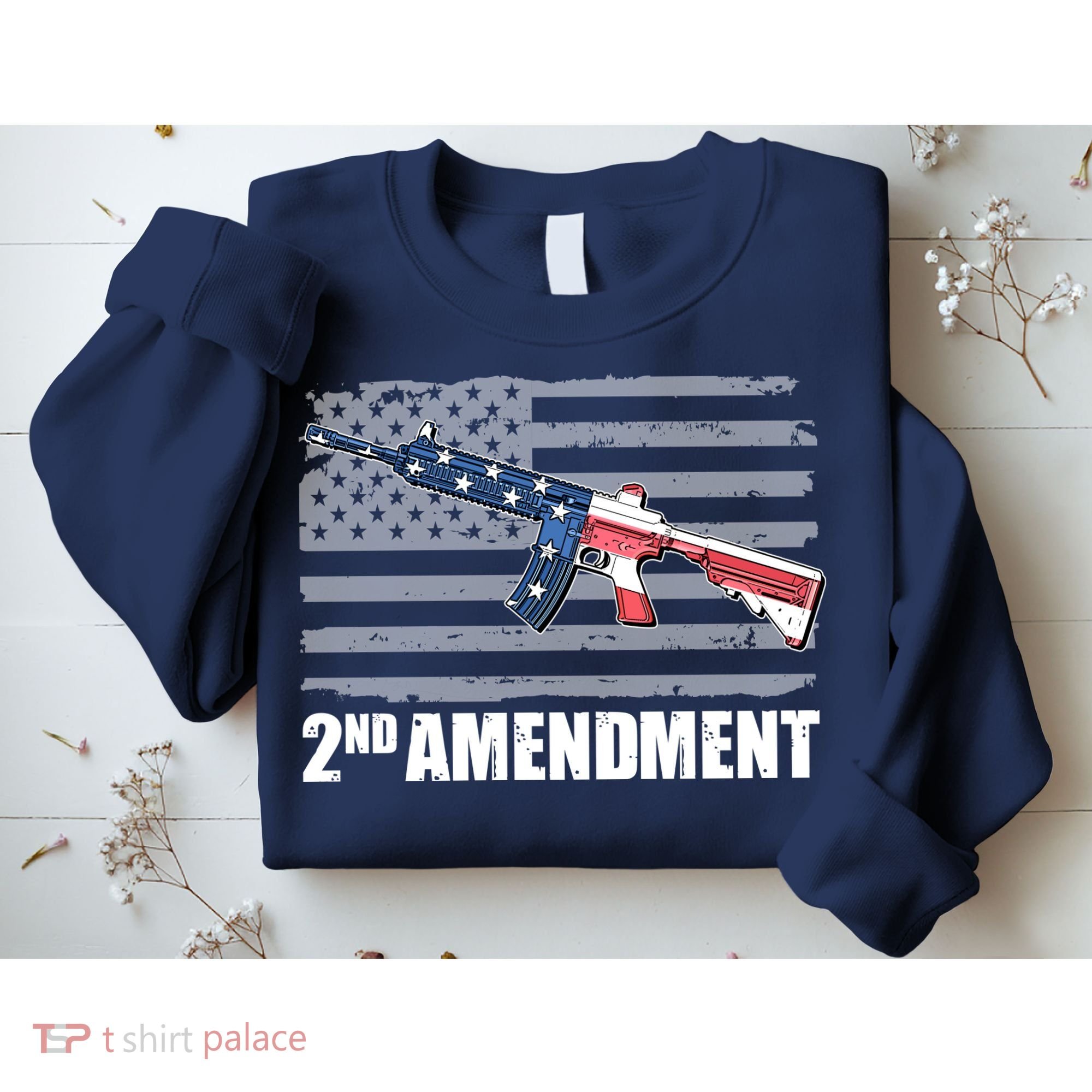 2nd Amendment Distressed American Flag Sweatshirt