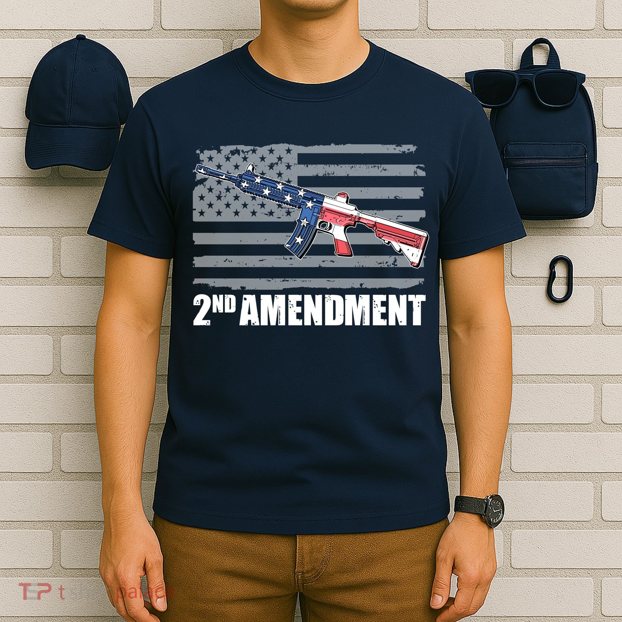 2nd Amendment Distressed American Flag T-Shirt