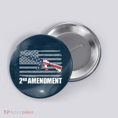 2nd Amendment Distressed American Flag Button