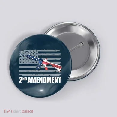 2nd Amendment Distressed American Flag Button