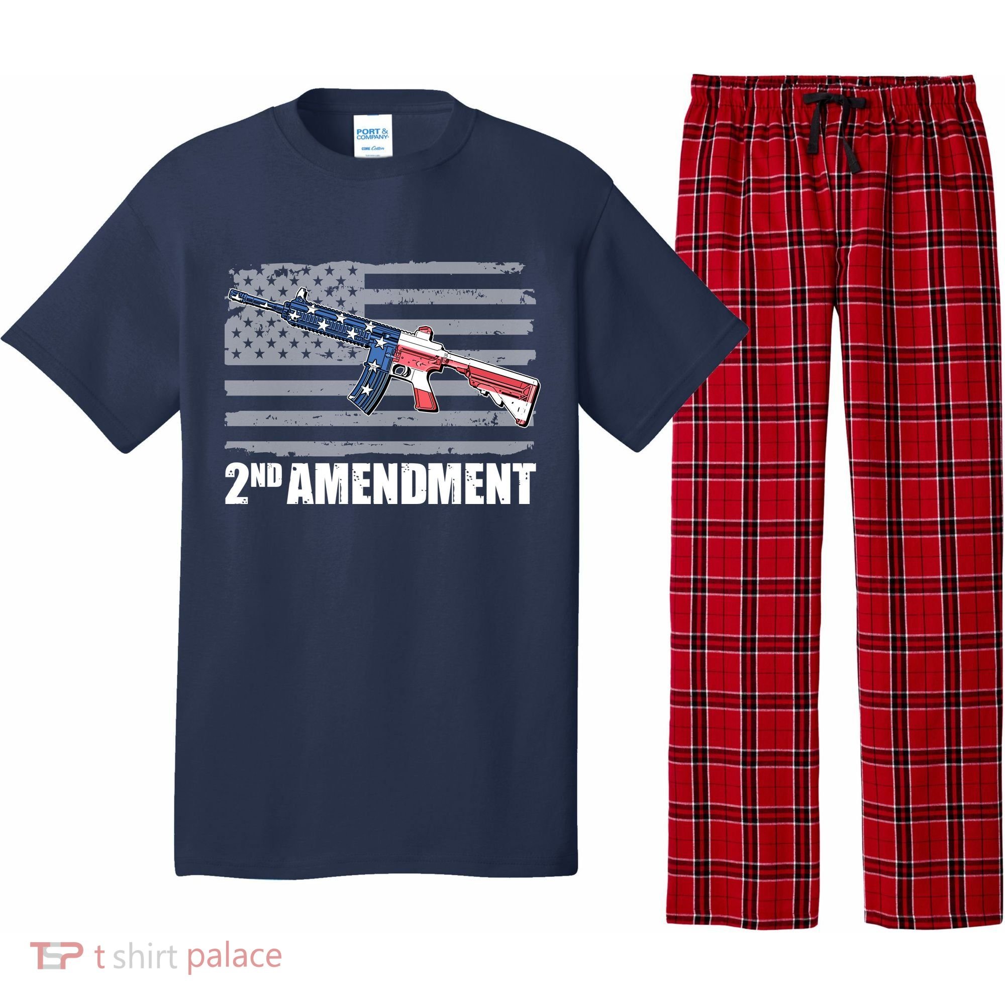 2nd Amendment Distressed American Flag Pajama Set