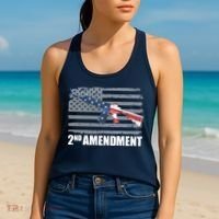 2nd Amendment Distressed American Flag Women's Tank Top thumb 2