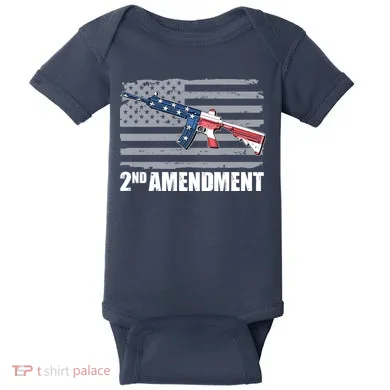 2nd Amendment Distressed American Flag Baby Bodysuit