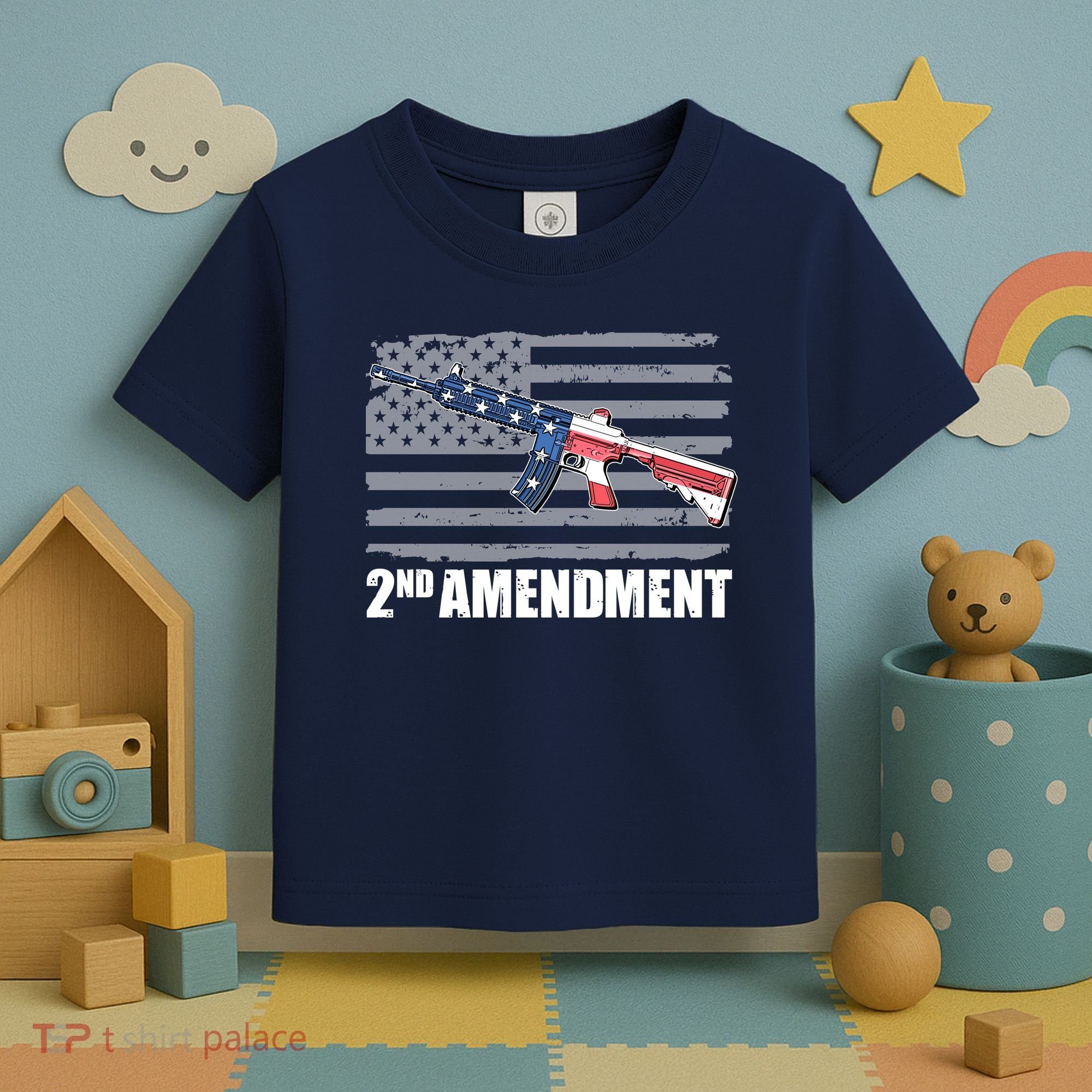 2nd Amendment Distressed American Flag Toddler T-Shirt