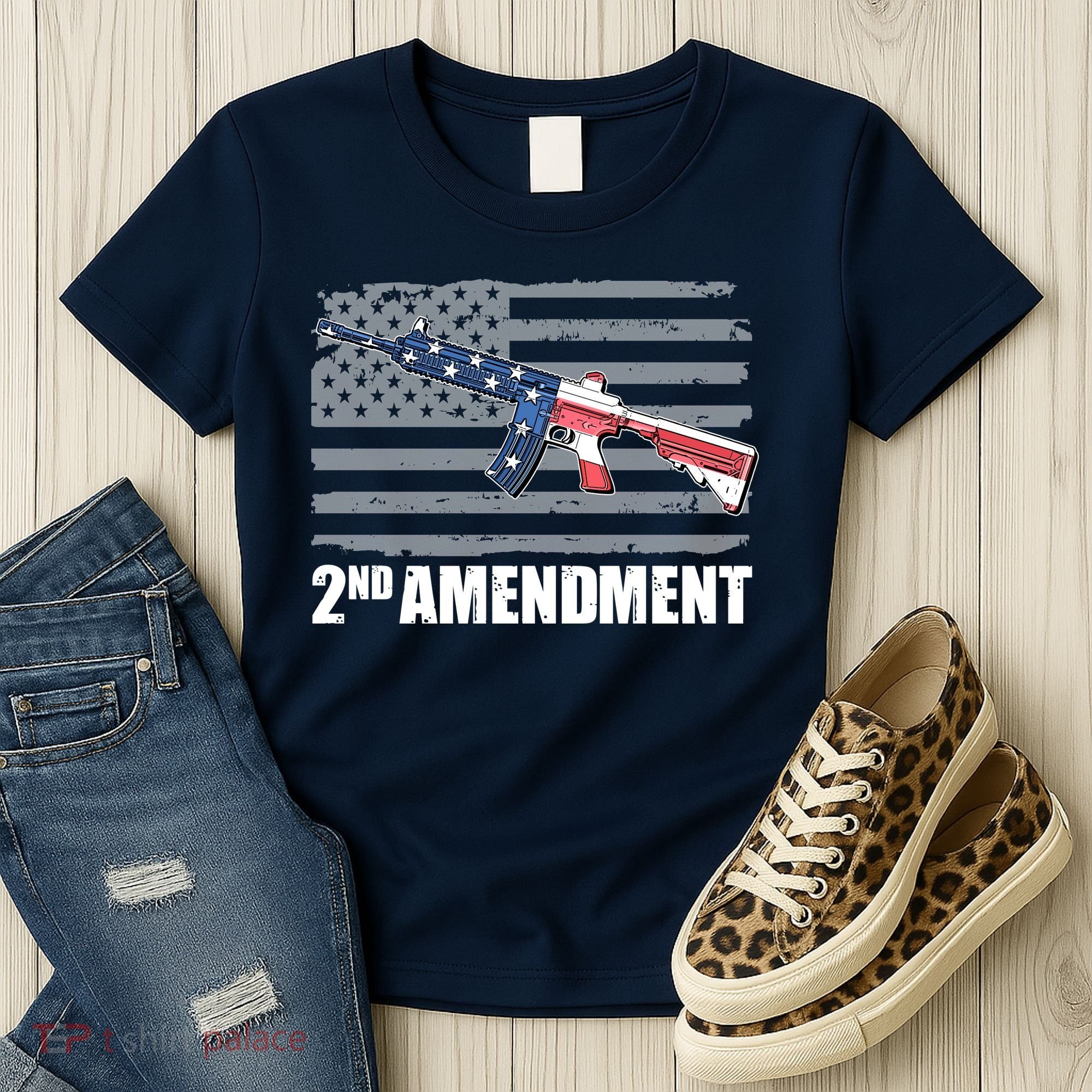 2nd Amendment Distressed American Flag Women's T-Shirt