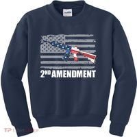 2nd Amendment Distressed American Flag Kids Sweatshirt thumb 0