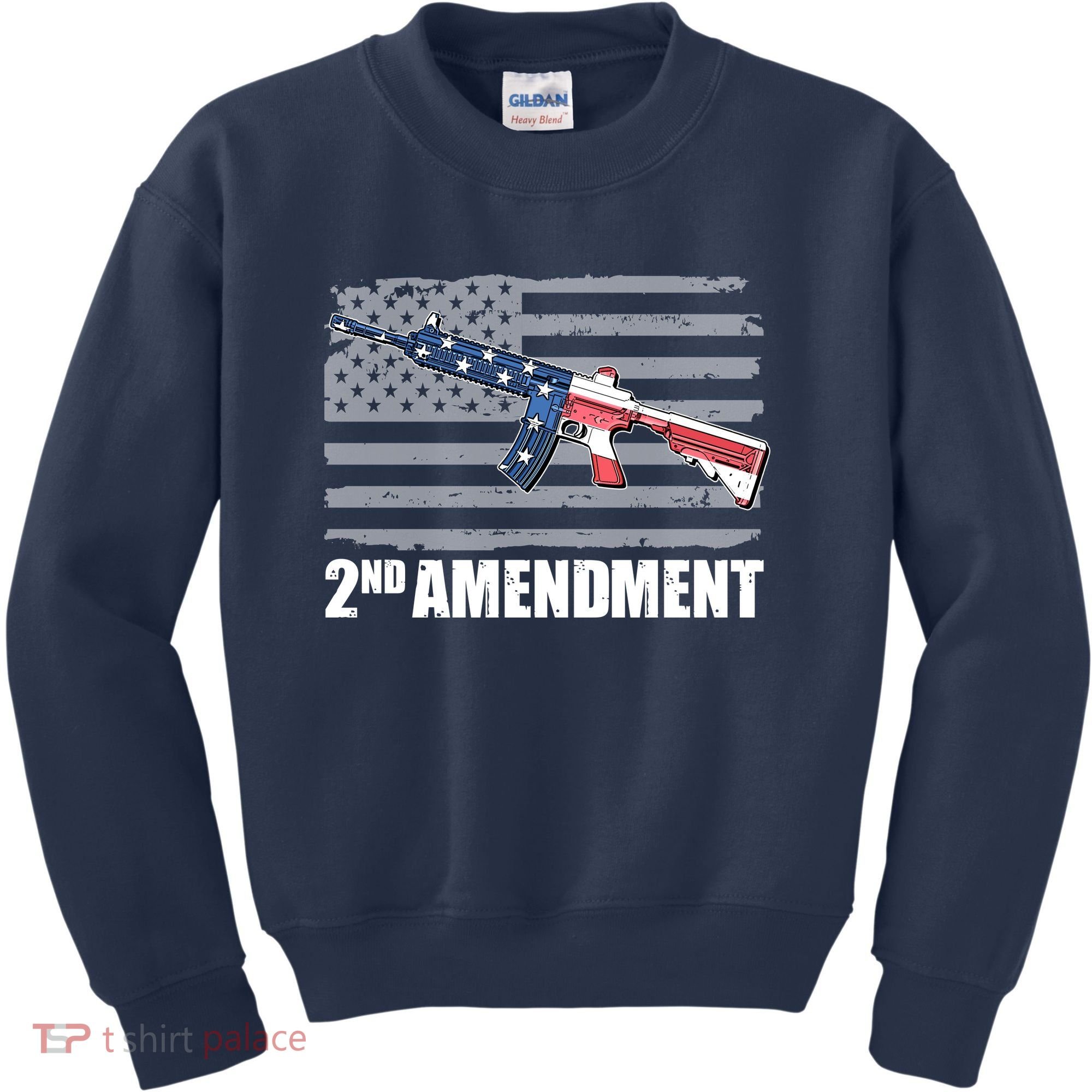 2nd Amendment Distressed American Flag Kids Sweatshirt
