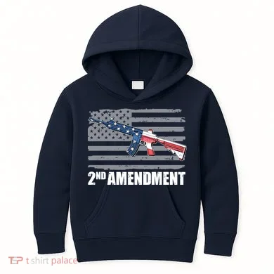 2nd Amendment Distressed American Flag Kids Hoodie