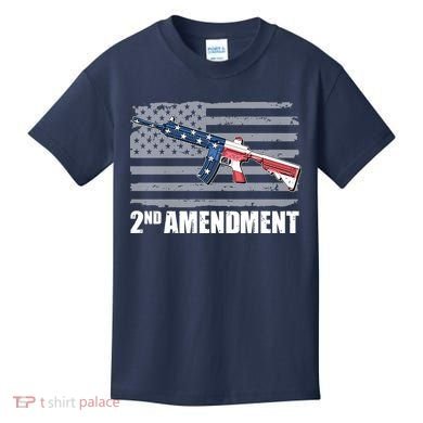 2nd Amendment Distressed American Flag Kids T-Shirt
