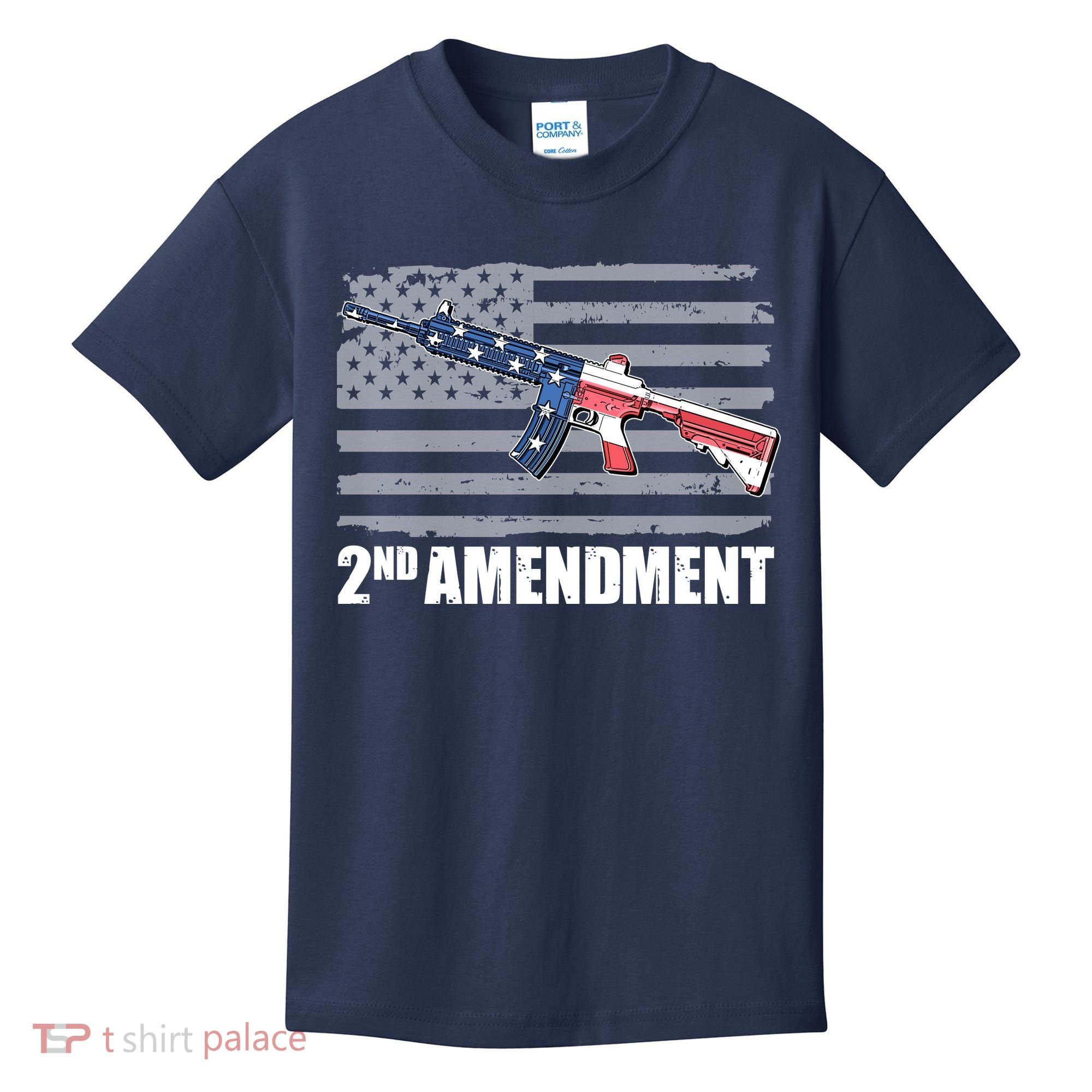 2nd Amendment Distressed American Flag Kids T-Shirt