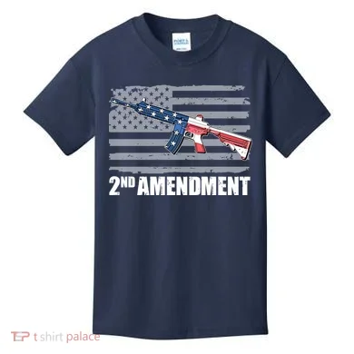 2nd Amendment Distressed American Flag Kids T-Shirt