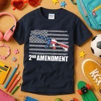 2nd Amendment Distressed American Flag Kids T-Shirt thumb 3