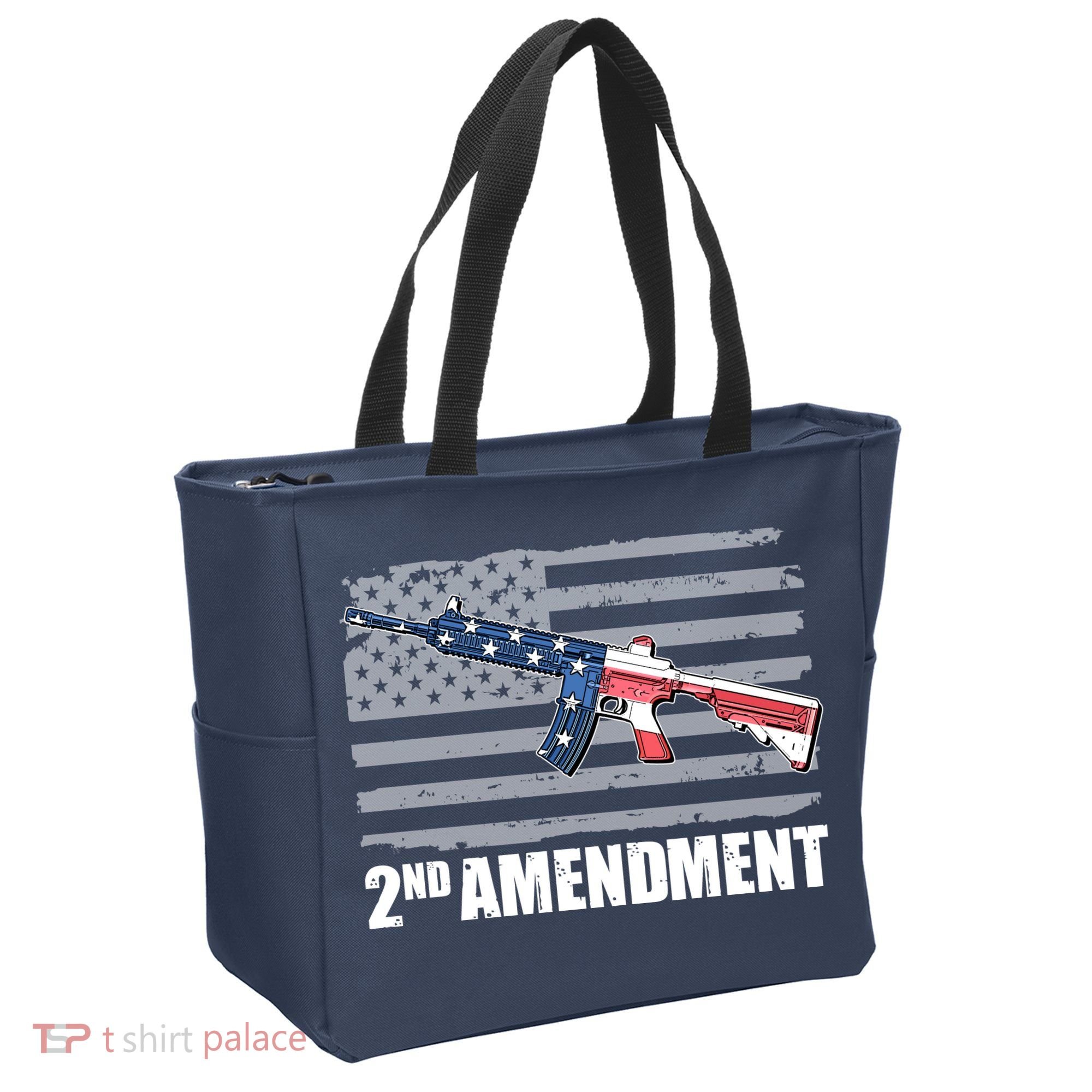 2nd Amendment Distressed American Flag Tote Bag