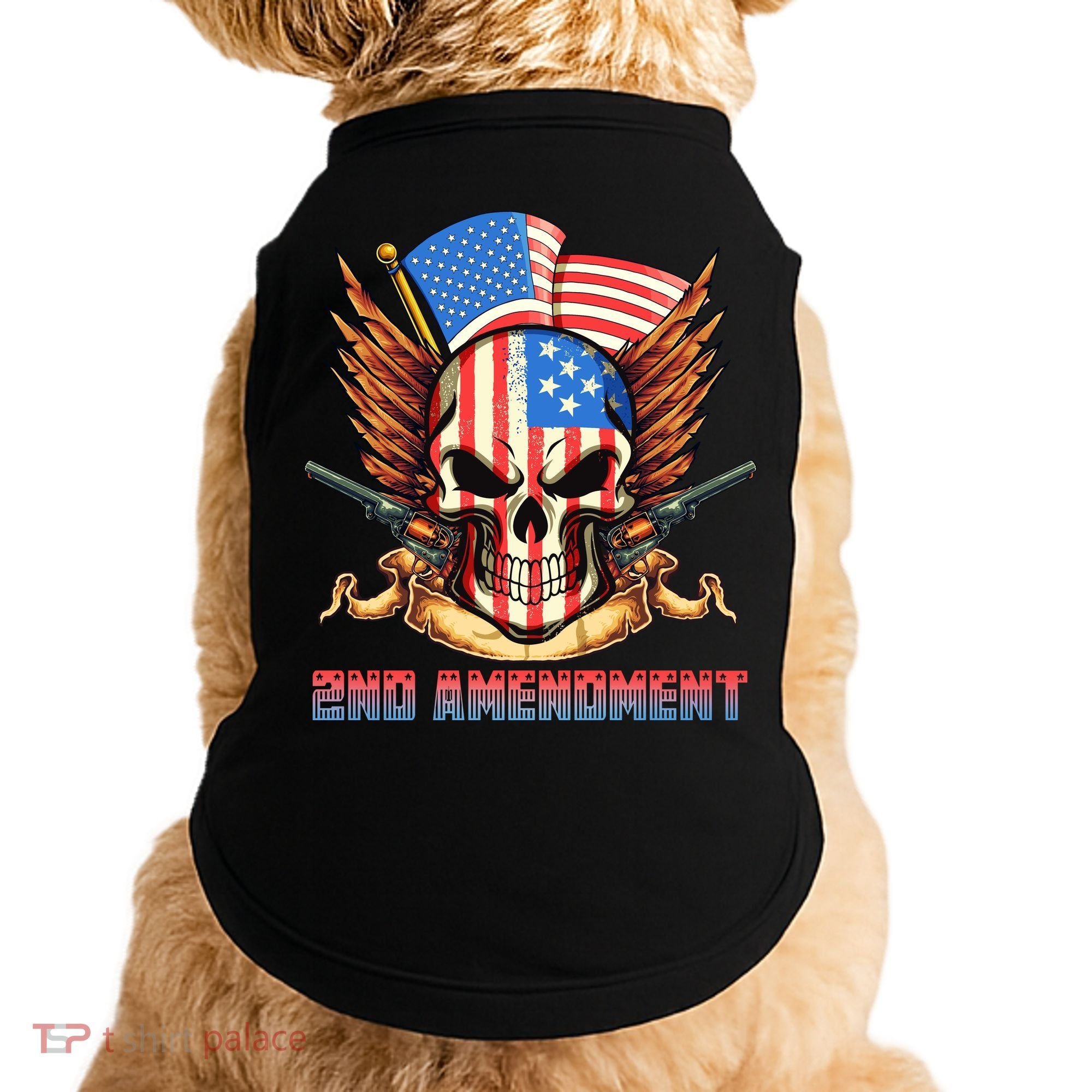 2nd Amendment USA Patriotic Skull Doggie Tank