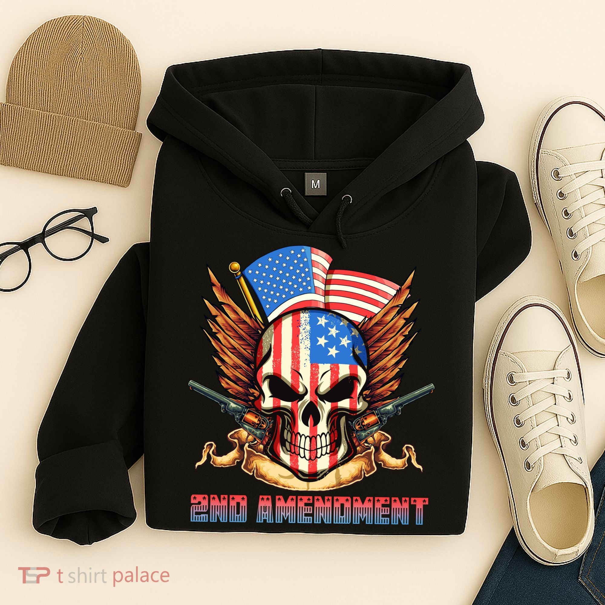 2nd Amendment USA Patriotic Skull Hoodie