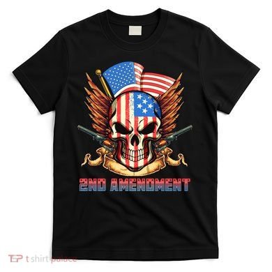 2nd Amendment USA Patriotic Skull T-Shirt