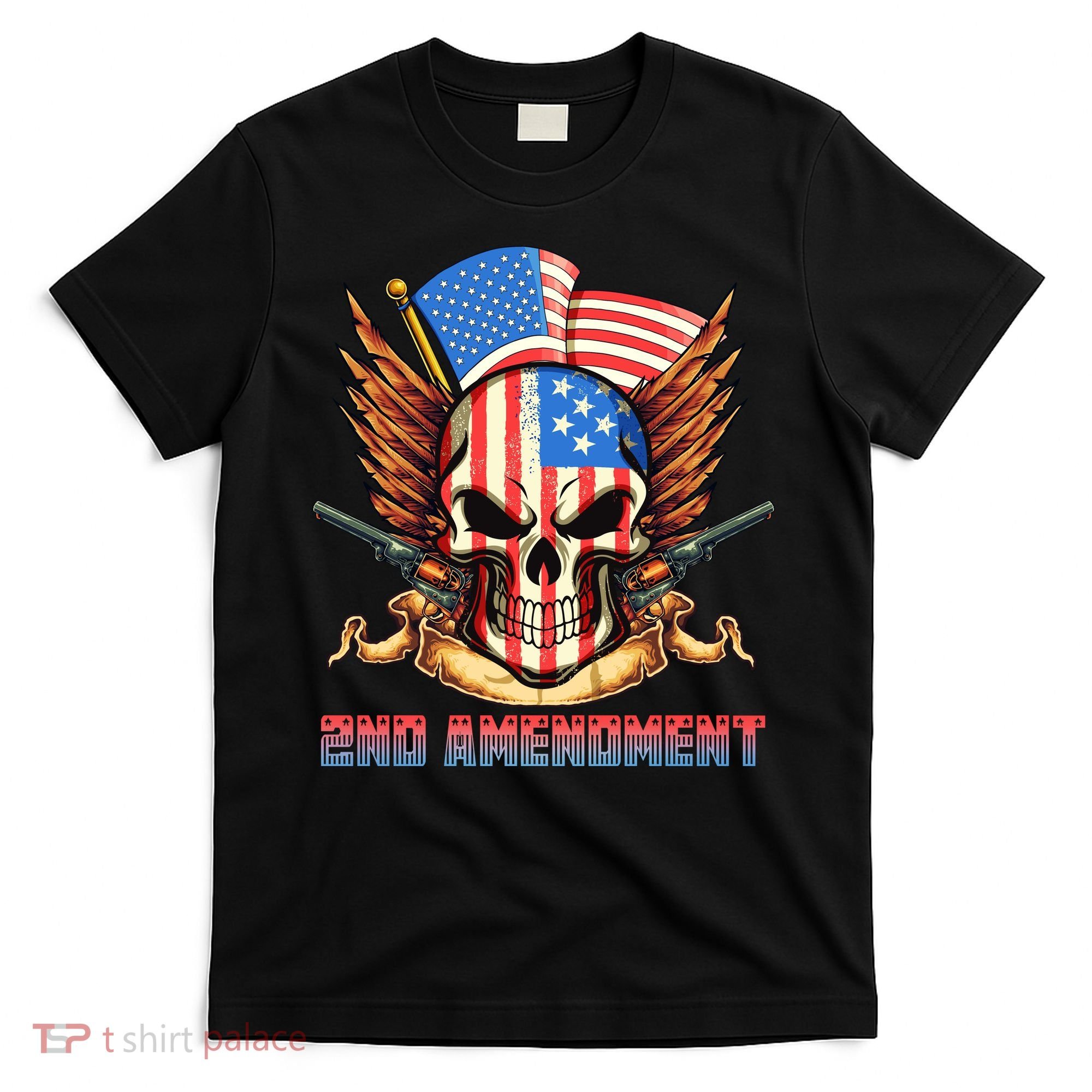 2nd Amendment USA Patriotic Skull T-Shirt