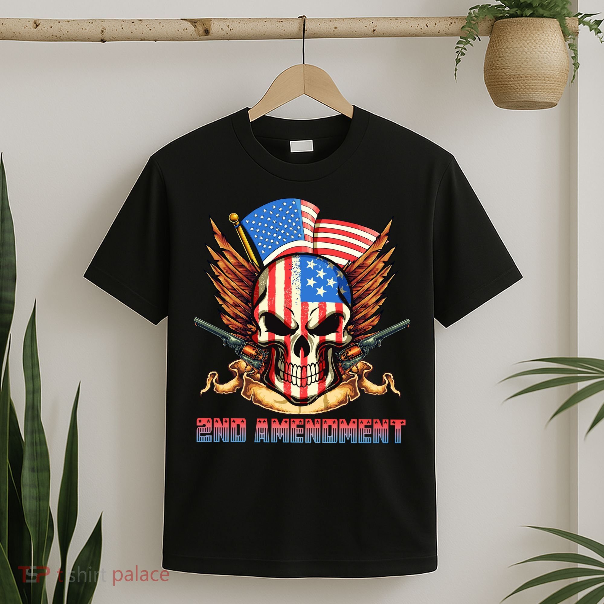 2nd Amendment USA Patriotic Skull T-Shirt