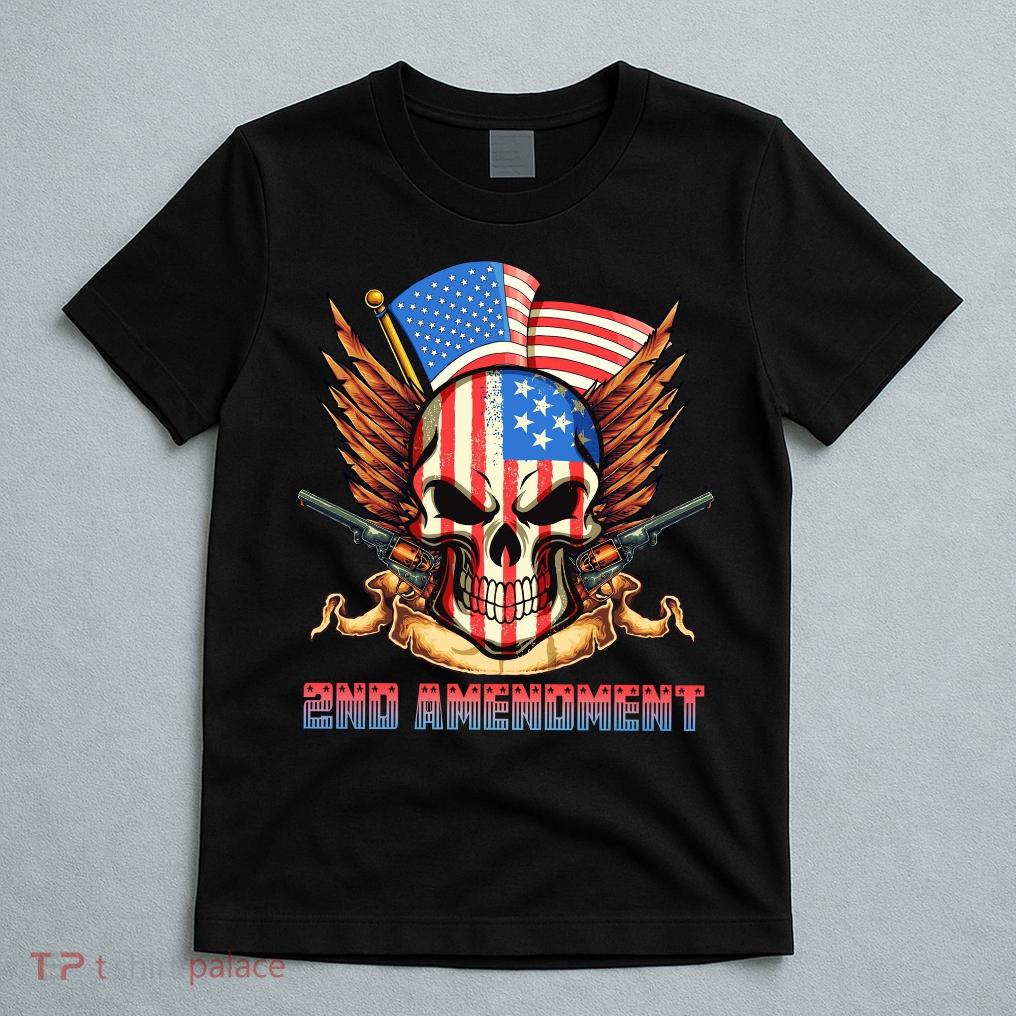 2nd Amendment USA Patriotic Skull T-Shirt