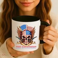 2nd Amendment USA Patriotic Skull Coffee Mug thumb 3