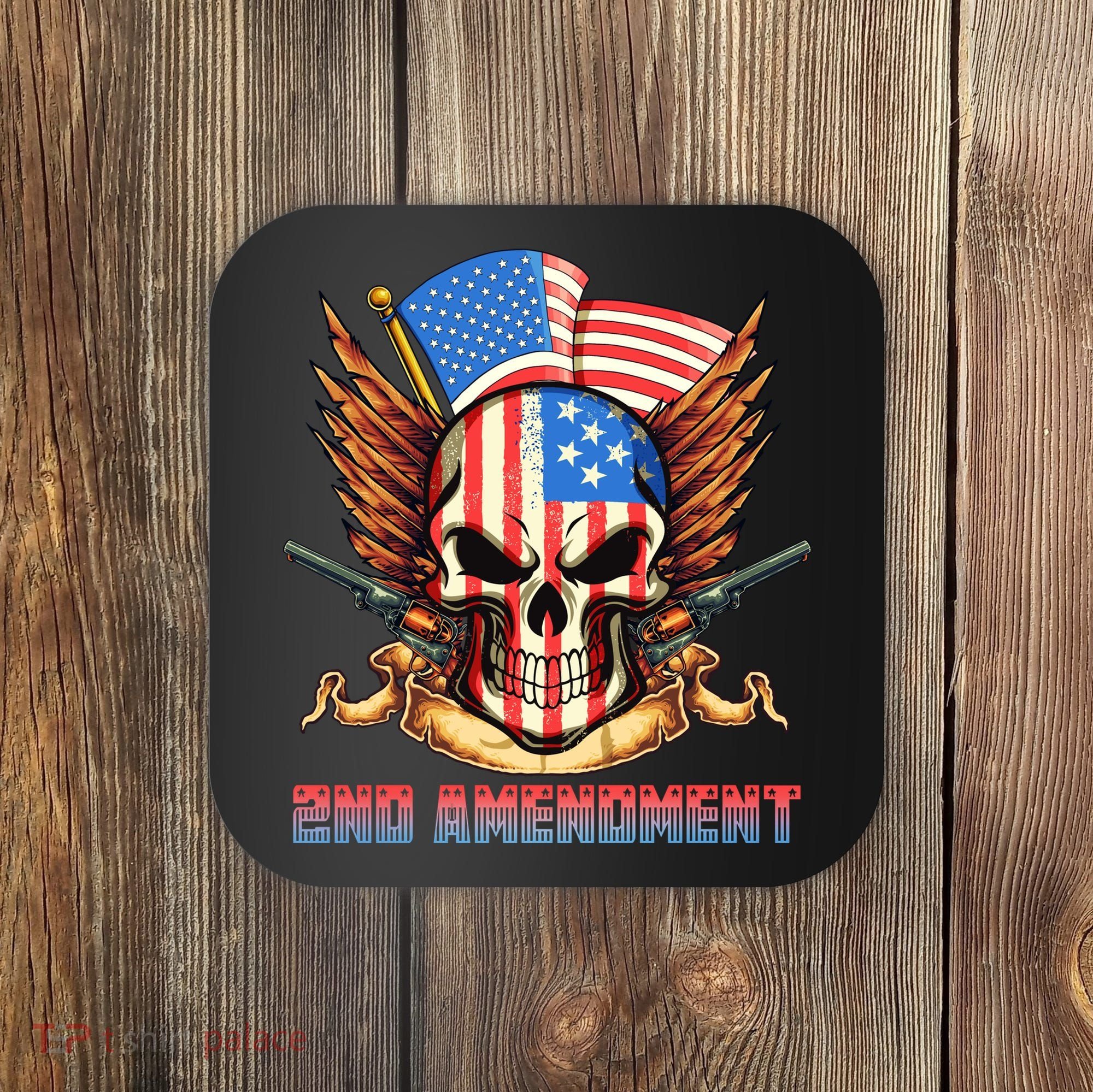 2nd Amendment USA Patriotic Skull Coaster