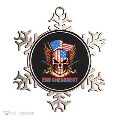 2nd Amendment USA Patriotic Skull Ornament
