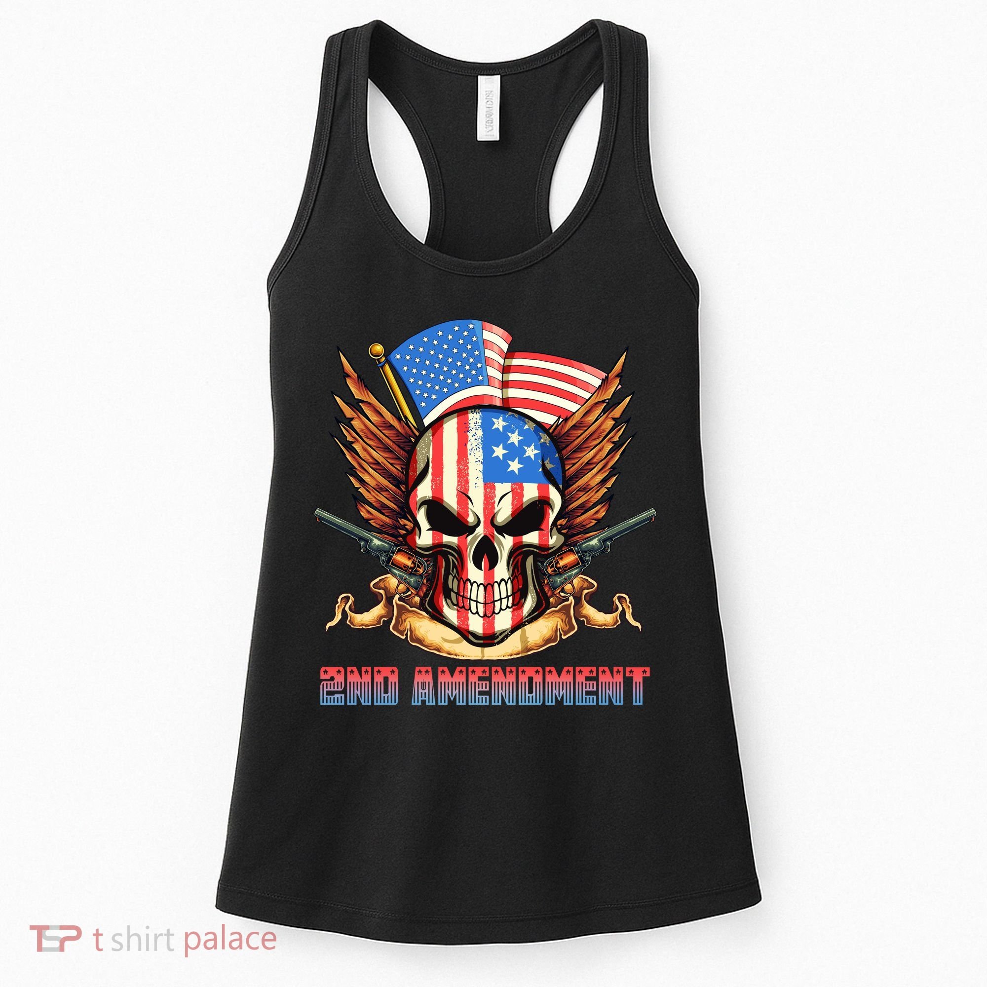 2nd Amendment USA Patriotic Skull Women's Tank Top