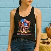 2nd Amendment USA Patriotic Skull Women's Tank Top thumb 2