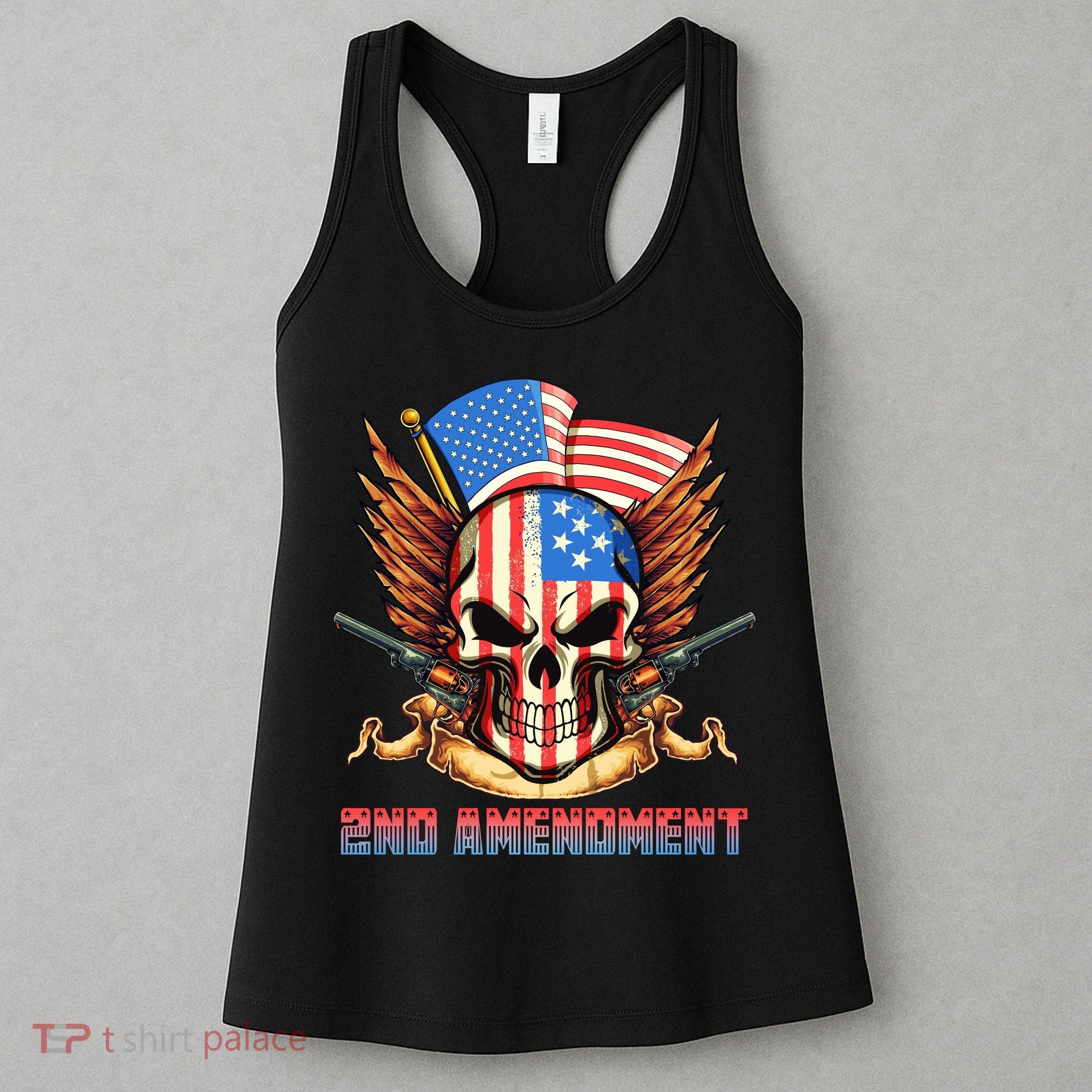 2nd Amendment USA Patriotic Skull Women's Tank Top