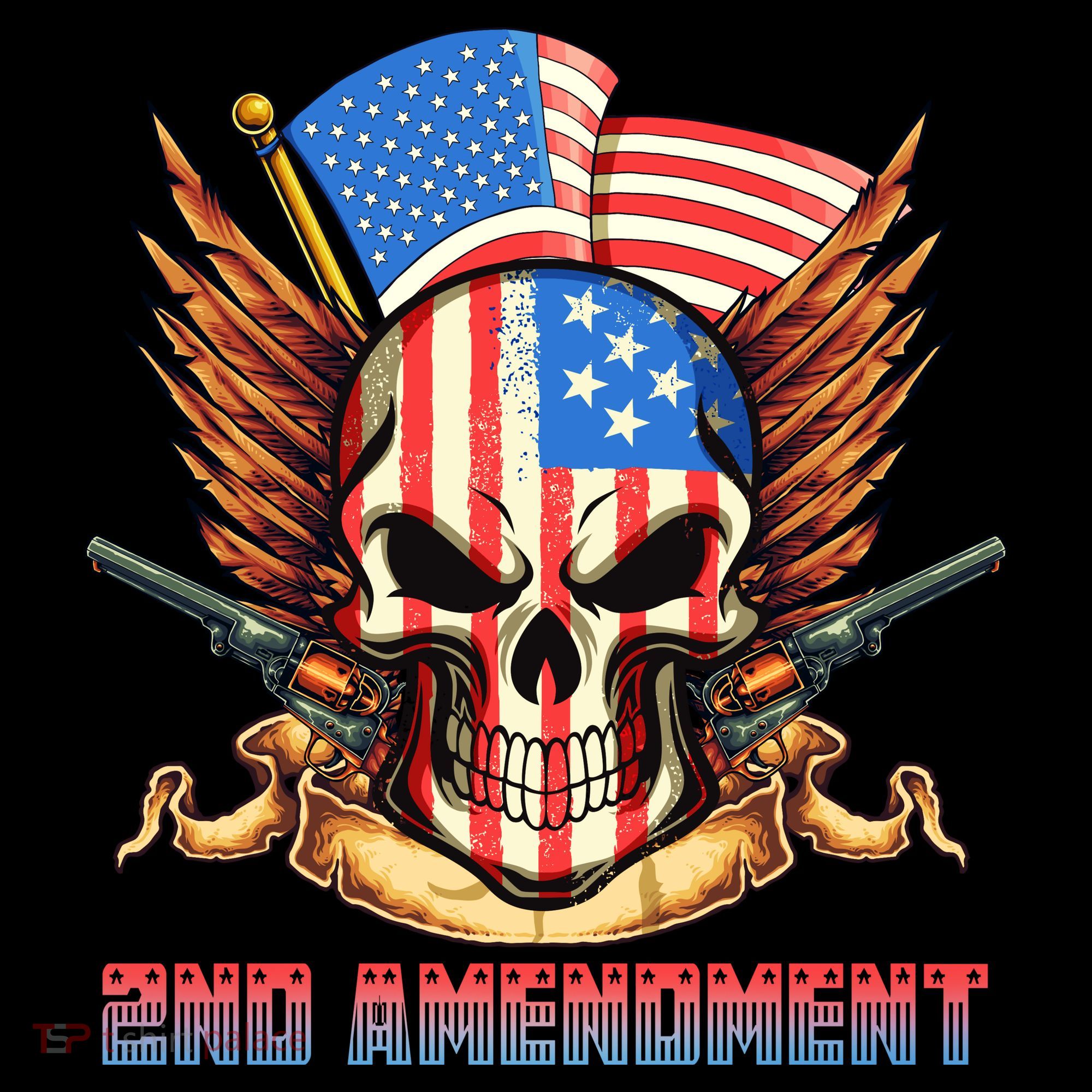 2nd Amendment USA Patriotic Skull Women's Tank Top