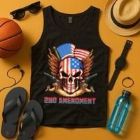 2nd Amendment USA Patriotic Skull Tank Top thumb 4